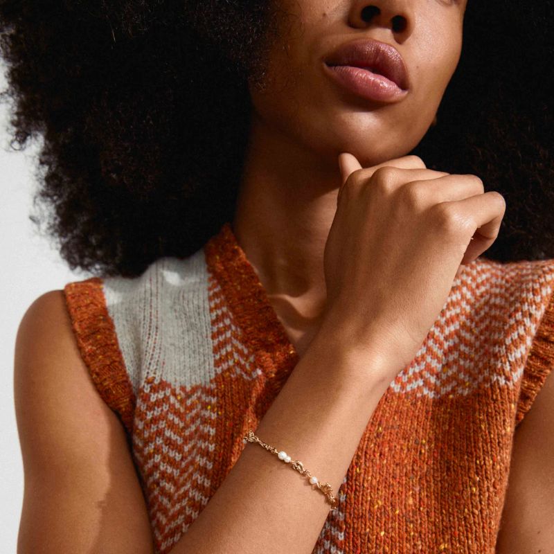 pilgrim sloan gold pearl bracelet