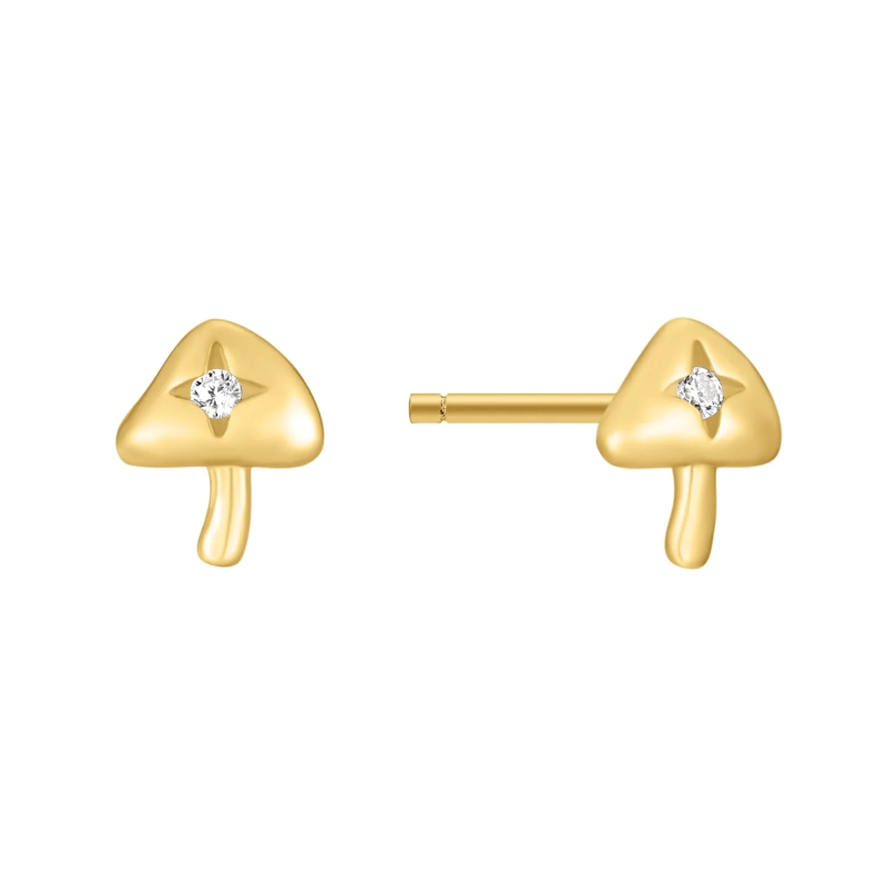 elizabeth stone starry gold shroom stud earring