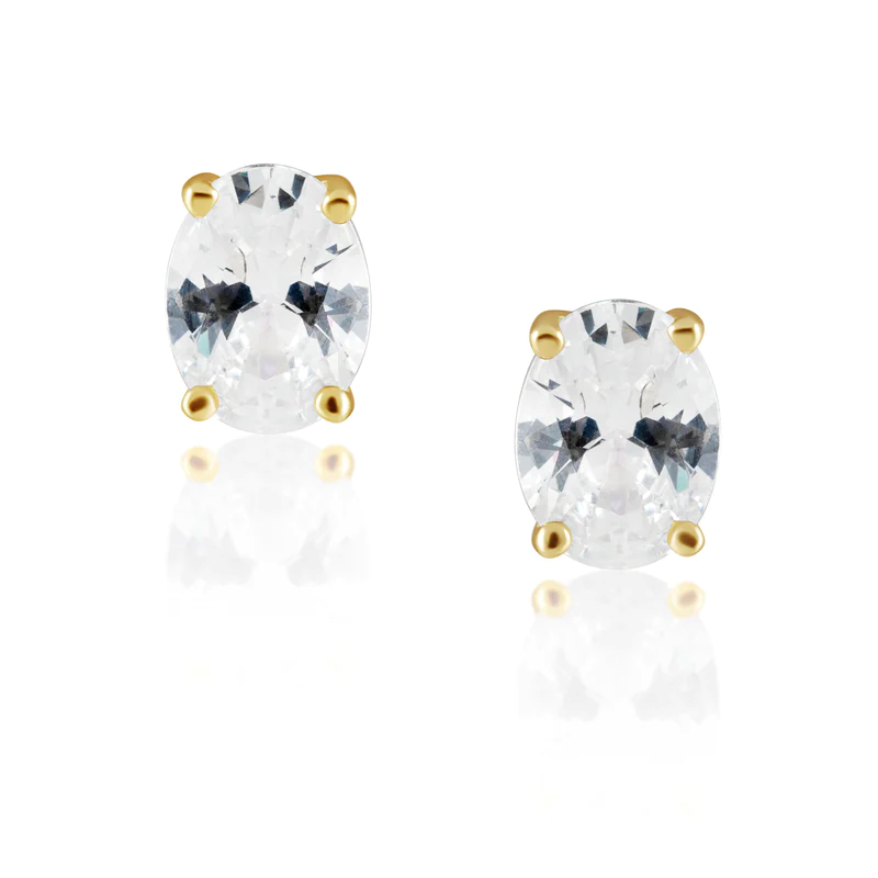 sahira oval cut clear crystal earring