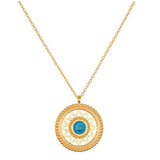 satya turquoise gold nuture intuition mandala necklace