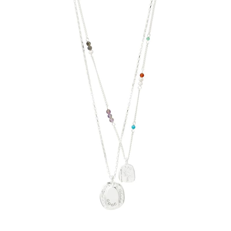 pilgrim here silver pendant necklace