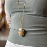 rebel designs crystal encrusted cabachon necklace