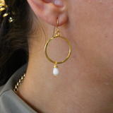 machu picchu hammered boho white earring