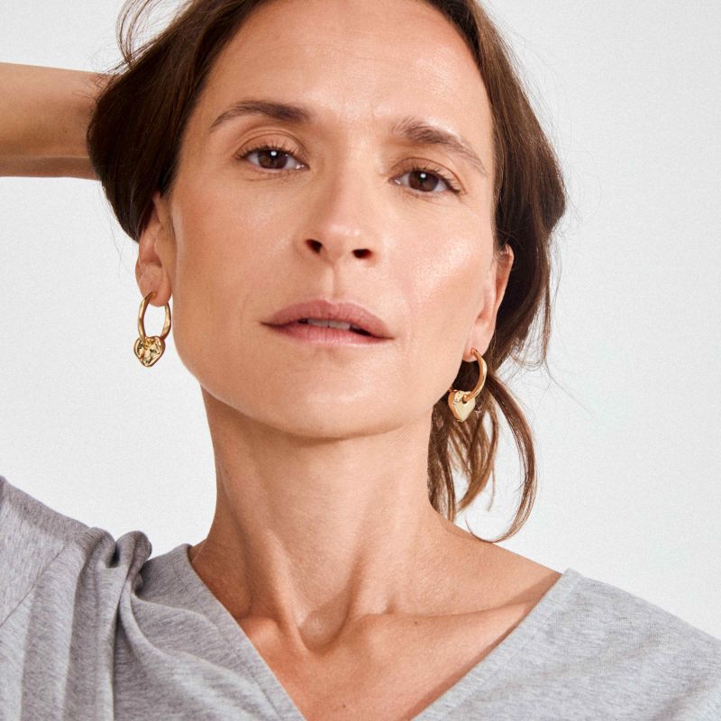 pilgrim nova gold heart earring