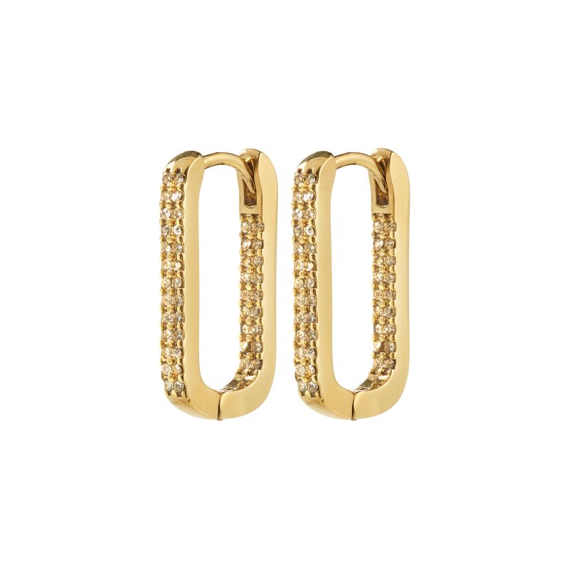 pilgrim phase gold oval hoop earring