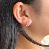 theia 12mm sapphire silver hoop earring