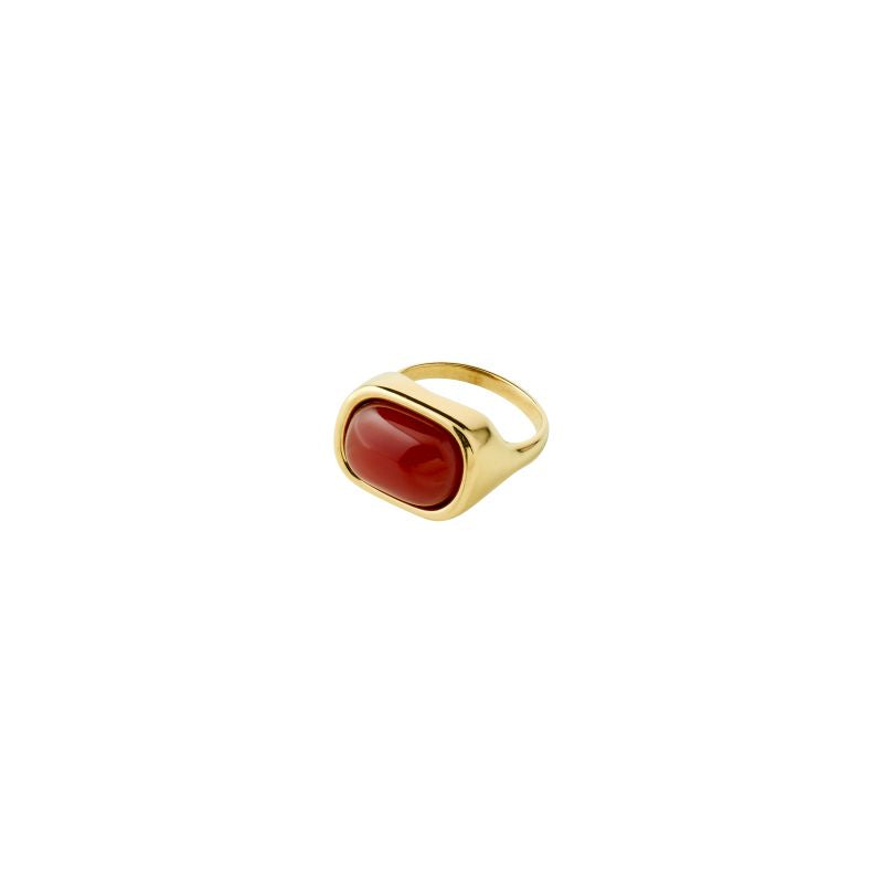 pilgrim now gold red agate ring