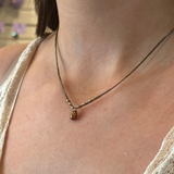 prima crocheted beaded teardrop brown rice seed pearl necklace