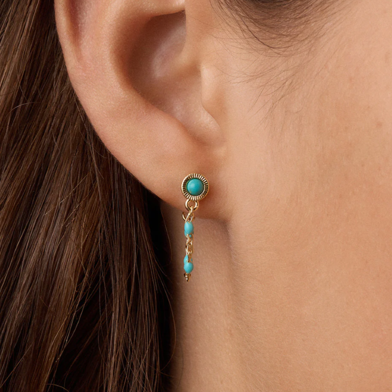 gorjana turquoise capri gold chain huggie