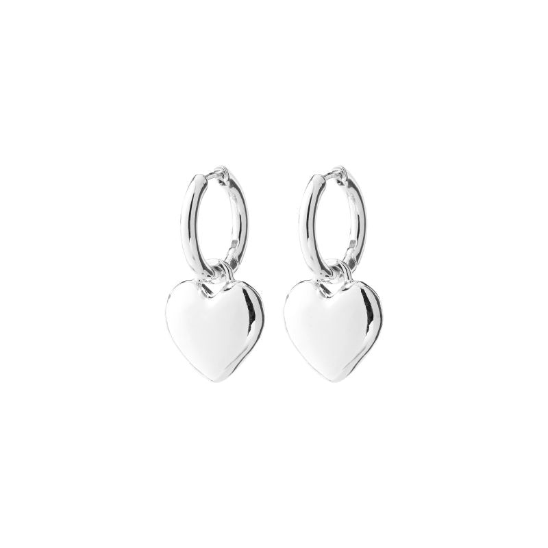 pilgrim arien heart silver earring