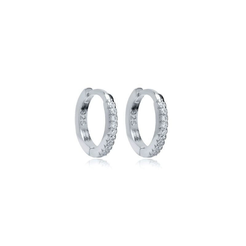 theia 12mm cz silverhoop earring