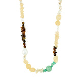 pilgrim cloud gold multi coloured beaded necklace