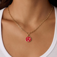 gorjana love u gold red coin necklace