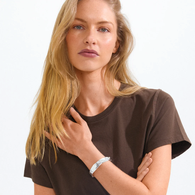 pilgrim now silver bangle