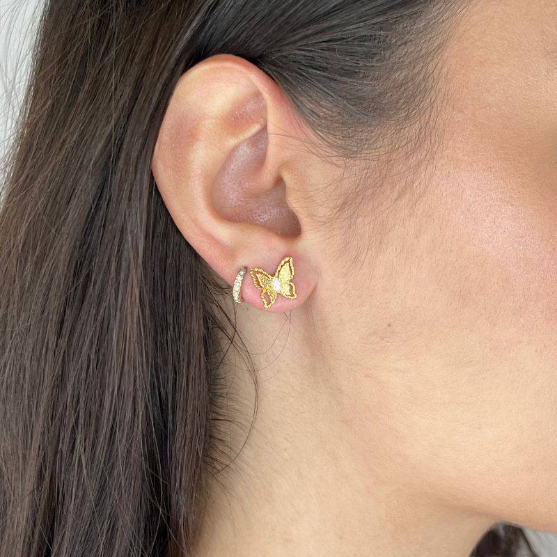tai marquis butterfly gold cz stud