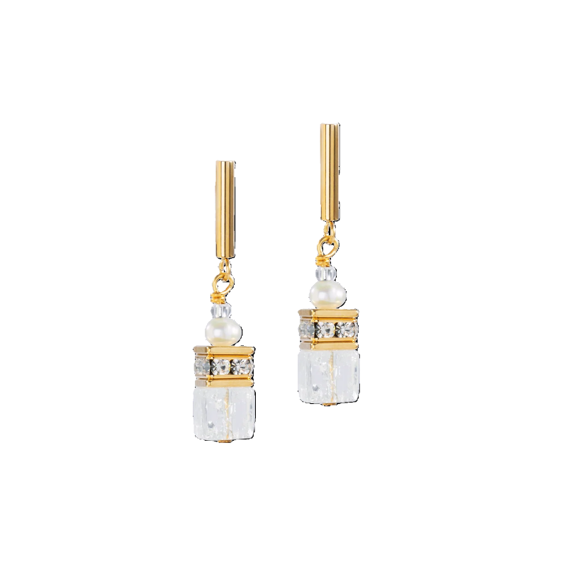 coeur de lion geocube fusion pearl and gold earring
