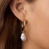 gorjana gold pearl cove hoop earring