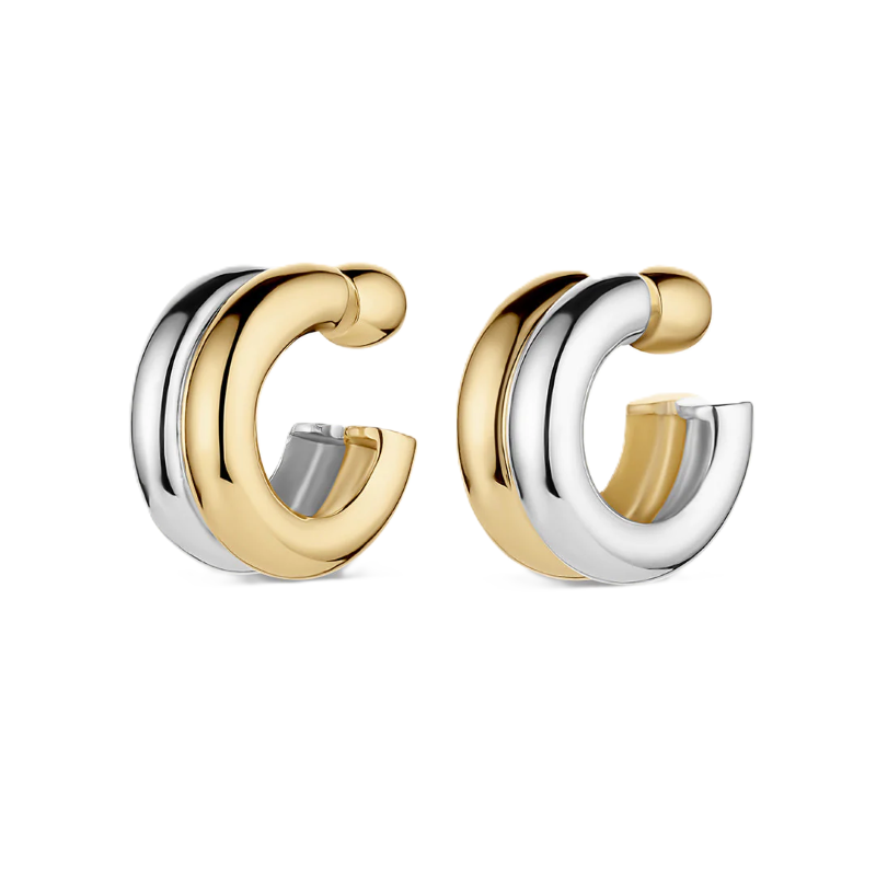 gorjana lou stacked gold silver hoop earring
