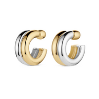 gorjana lou stacked gold silver hoop earring