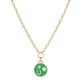 gorjana feeling lucky gold green necklace