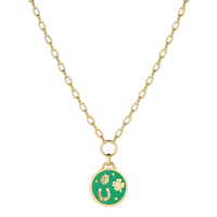 gorjana feeling lucky gold green necklace