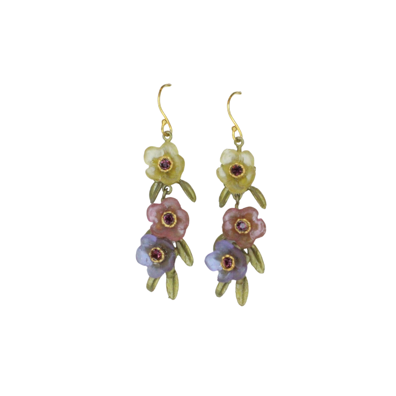 michael michaud french bouquet 3 flower earring