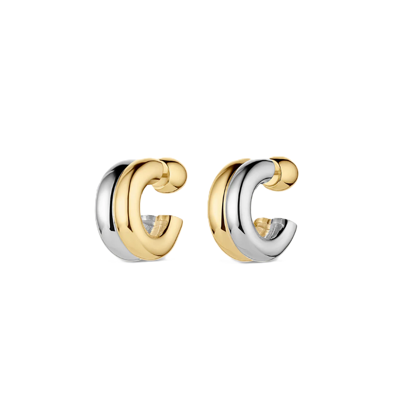 gorjana lou gold silver stacked huggie earring