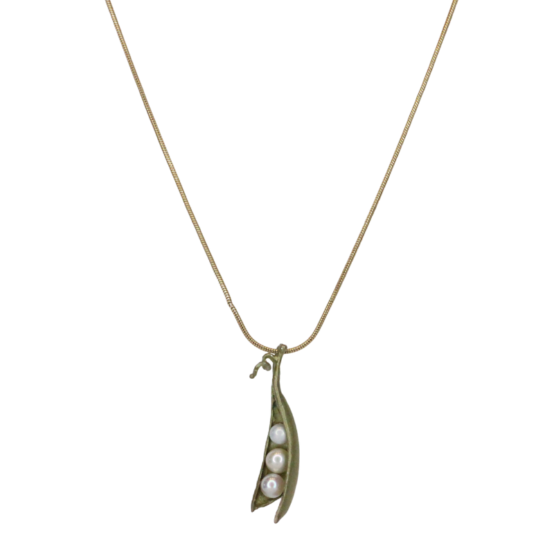 michael michaud pea pod three pearl necklace