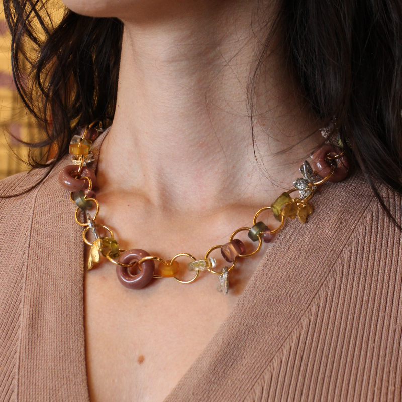 anne-marie chagnon polaris two tone necklace