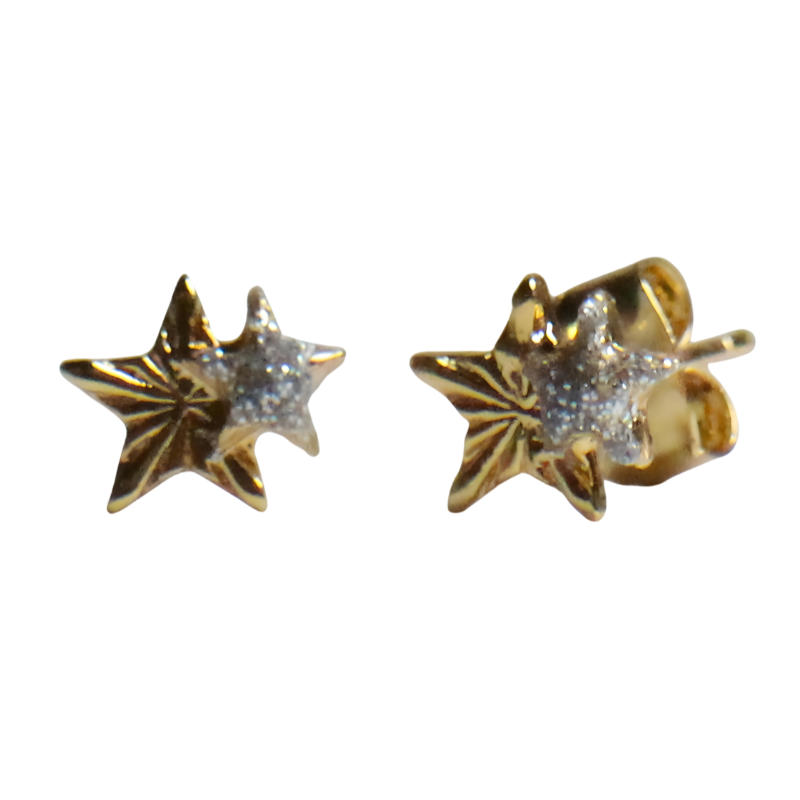 tai twin stars gold stud earring