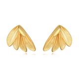 sahira beatrice feathr gold stud earring
