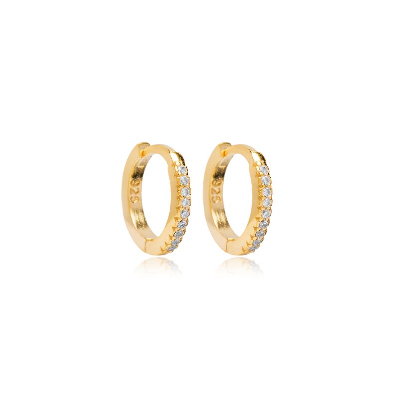 theia 12mm cz gold hoop earring