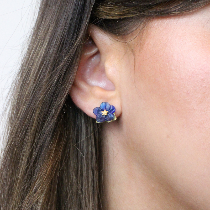michael michaud blue violet stud earring