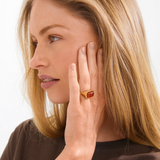 pilgrim now gold red agate ring
