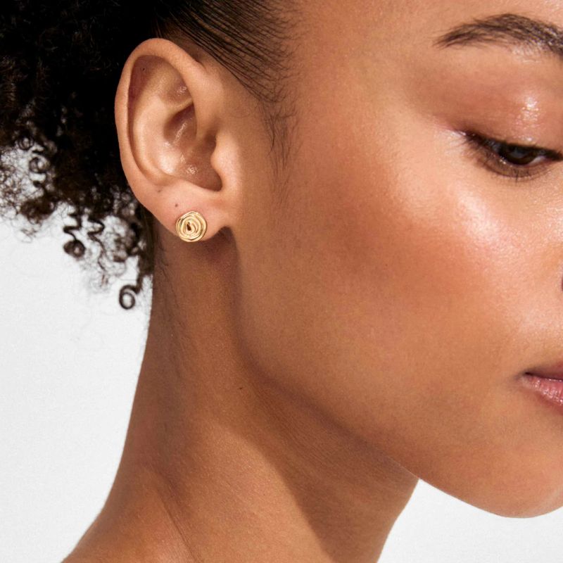 pilgrim air gold stud earring