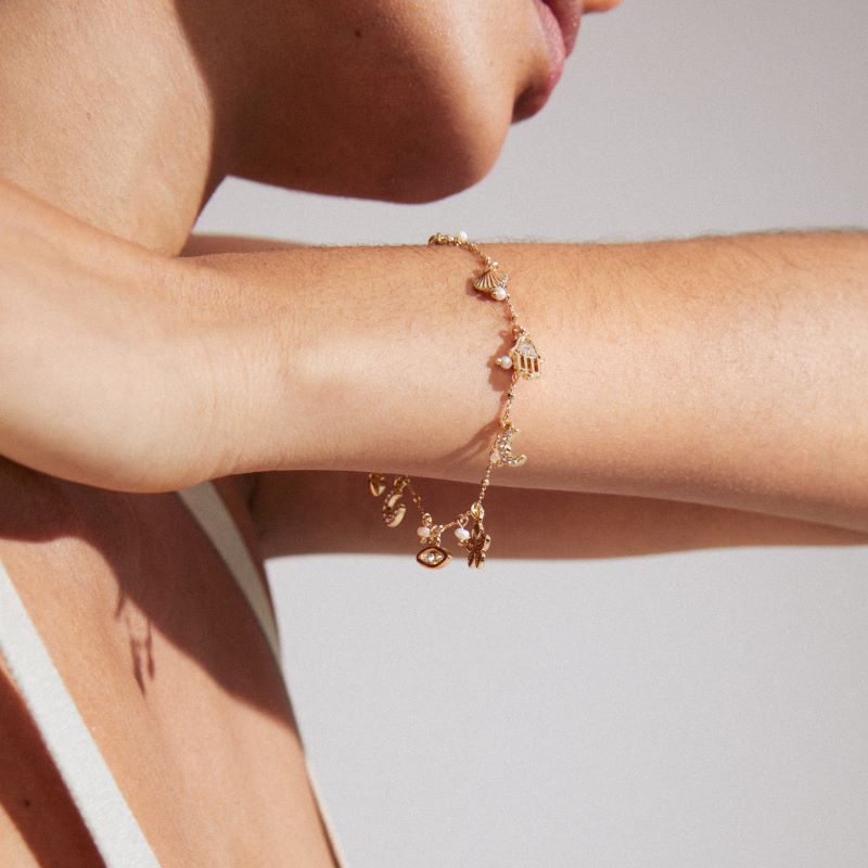 pilgrim prucence gold charm bracelet