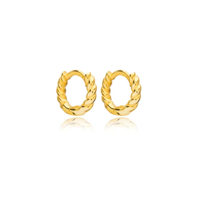 theia gold curly huggie earring