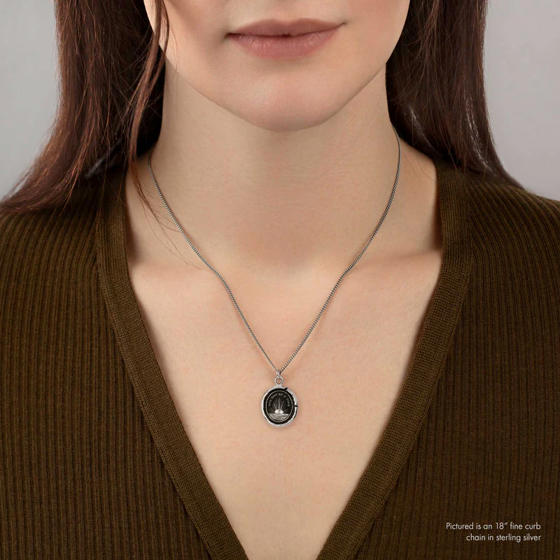 pyrrha one day at a time silver talisman necklace
