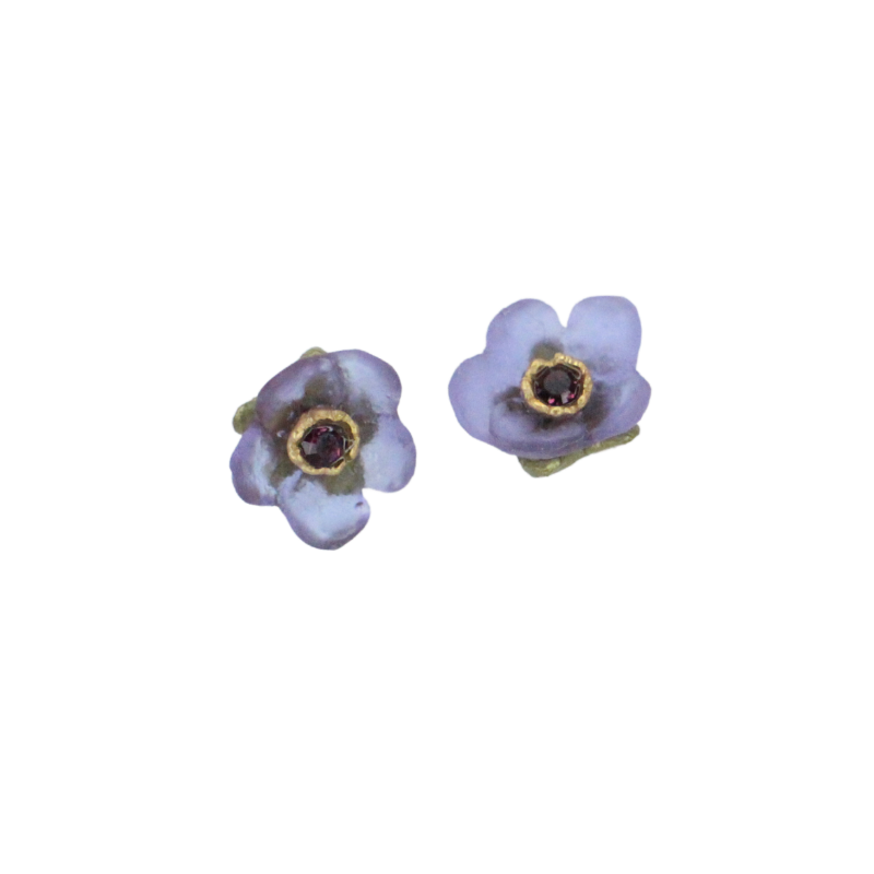 michael michaud french bouquet purple stud earring