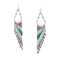 prima tribal festival earrings turquoise black