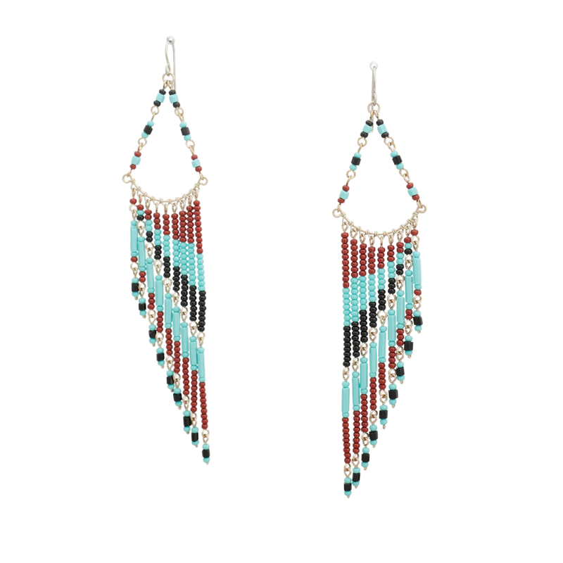 prima tribal festival earrings turquoise black