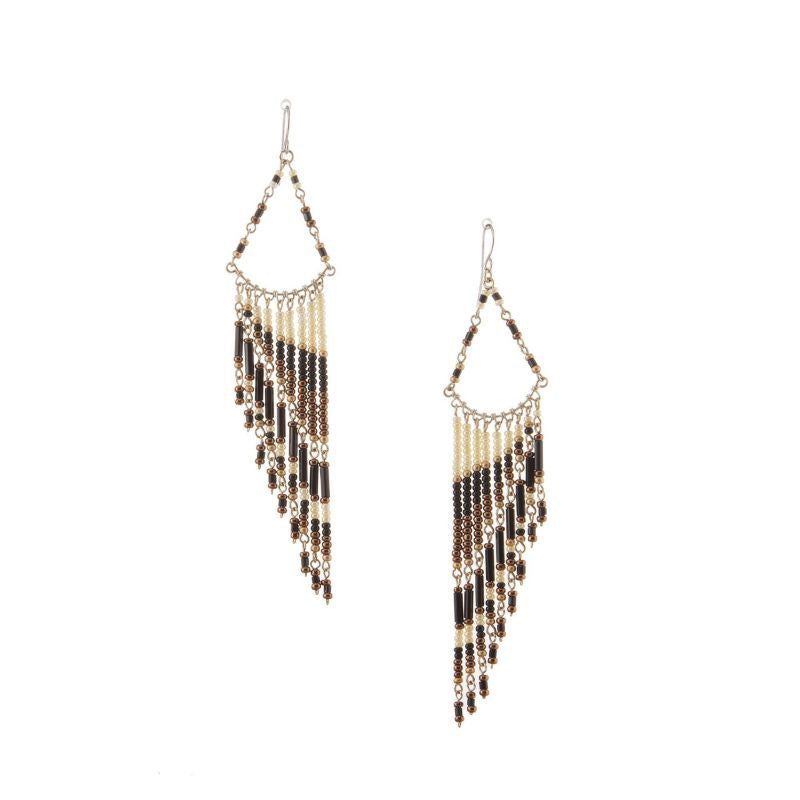 prima tribal festival earrings bamboo brown