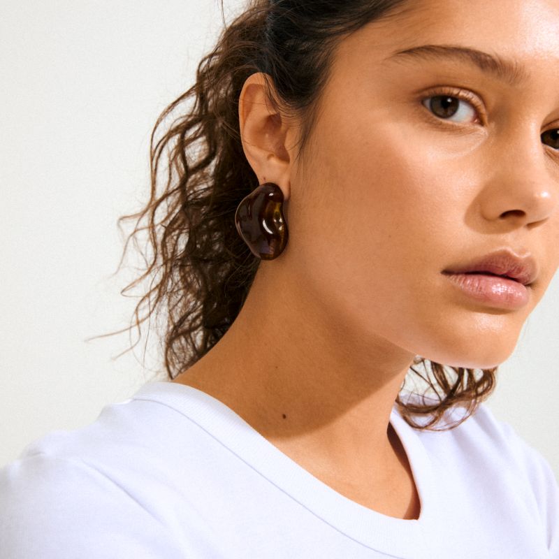 pilgrim lian brown gold earring