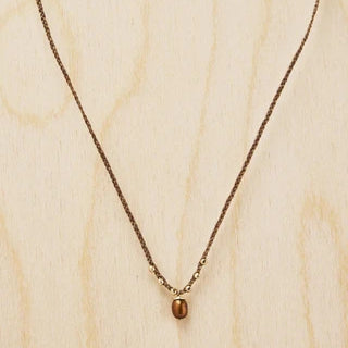 Crocheted Beaded Teardrop Necklace