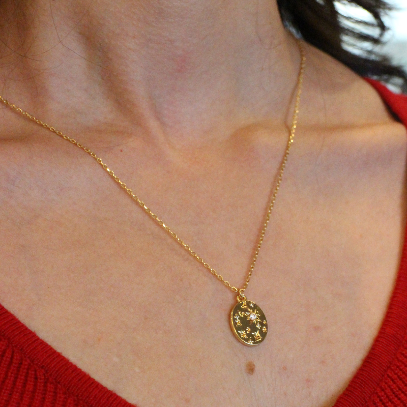 leeada stevie gold long pendant necklace