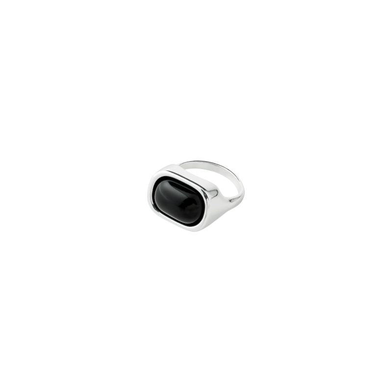 pilgrim now silver black agate ring