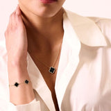 electric picks icon gold cz black agate necklace
