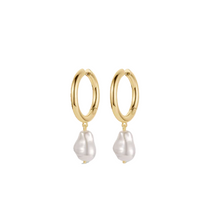 gorjana gold pearl cove hoop earring