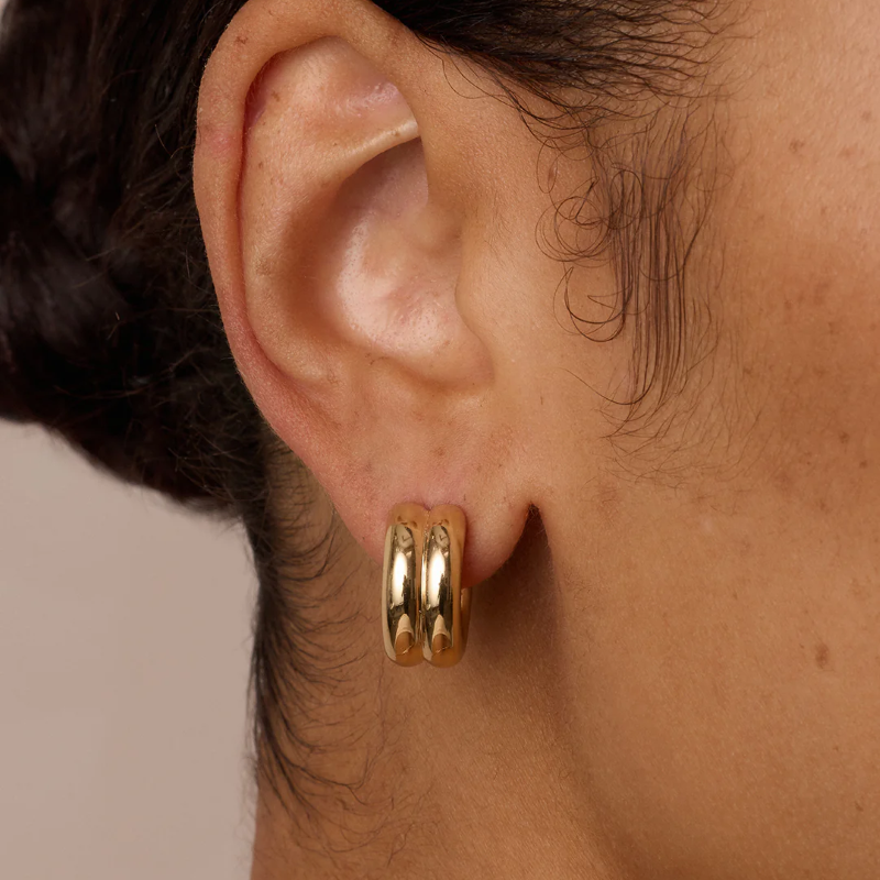 gorjana lou gold stacked huggie earring