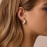 gorjana taner double gold silver huggie earring